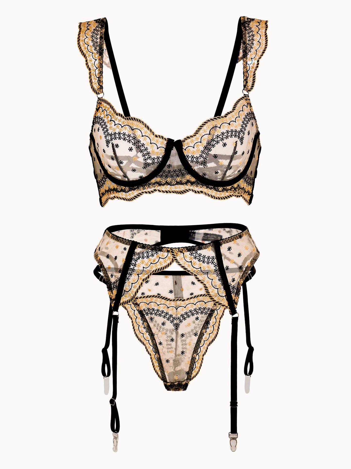 Conjunto de Lingerie Luar de Ouro
