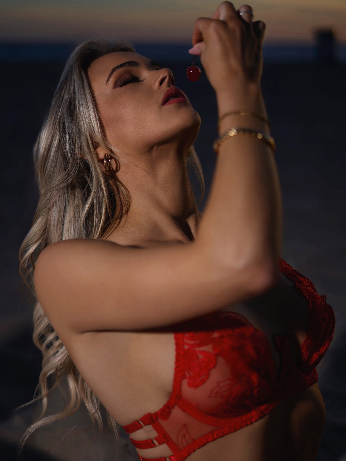 Conjunto de Lingerie Elle-Vermelho