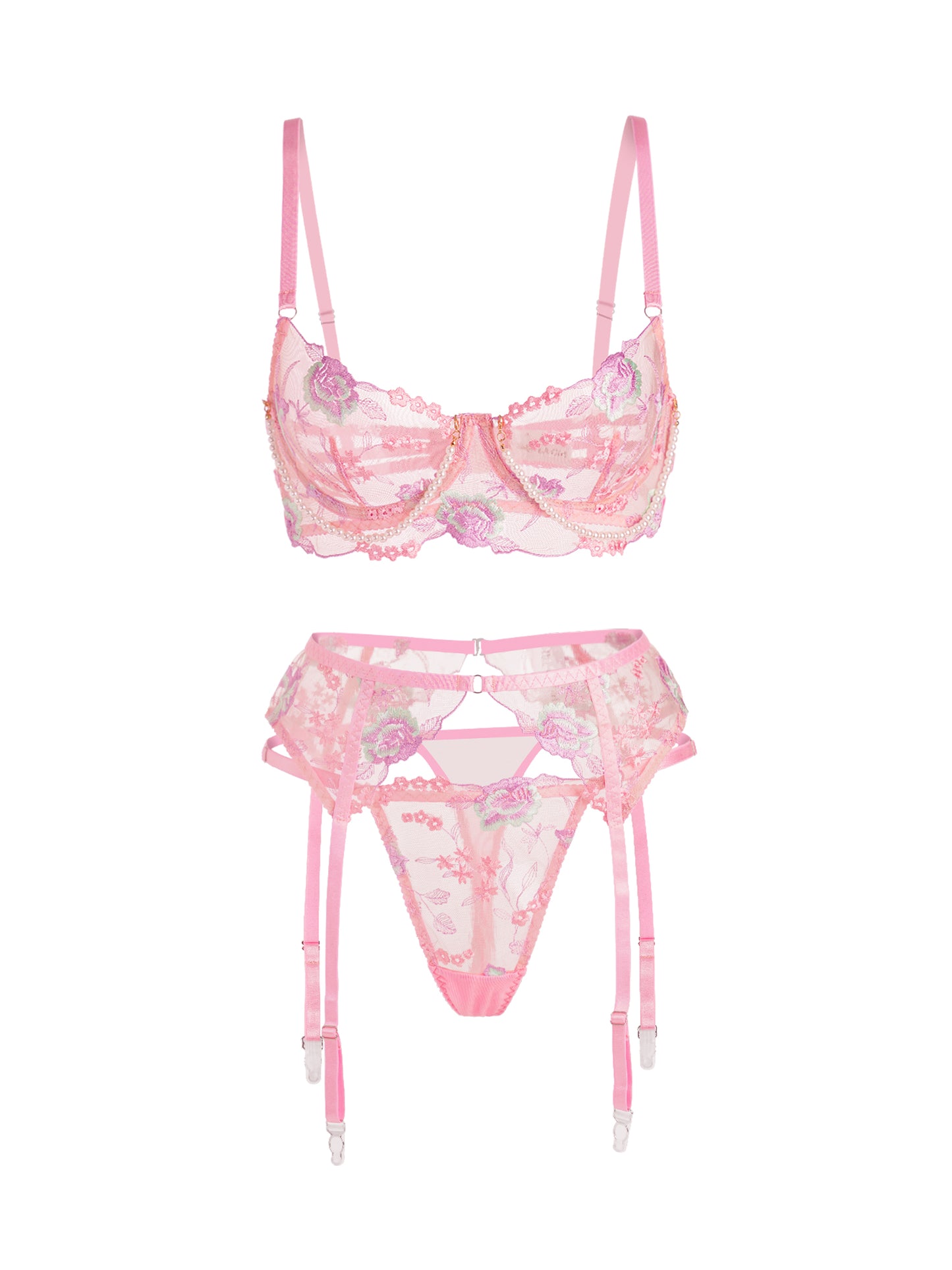 Conjunto de Lingerie Pérola Evelyn – rosa