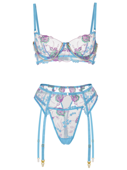 Conjunto de Lingerie Pérola Evelyn – versão azul