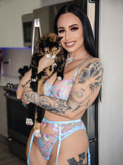 Conjunto de Lingerie Pérola Evelyn – versão azul