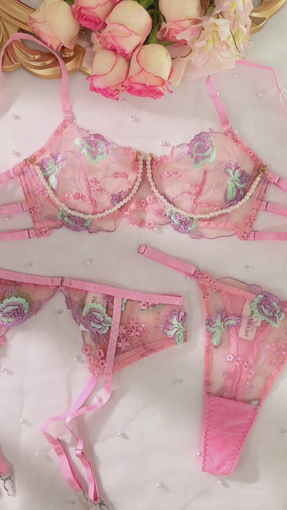 Conjunto de Lingerie Pérola Evelyn – rosa